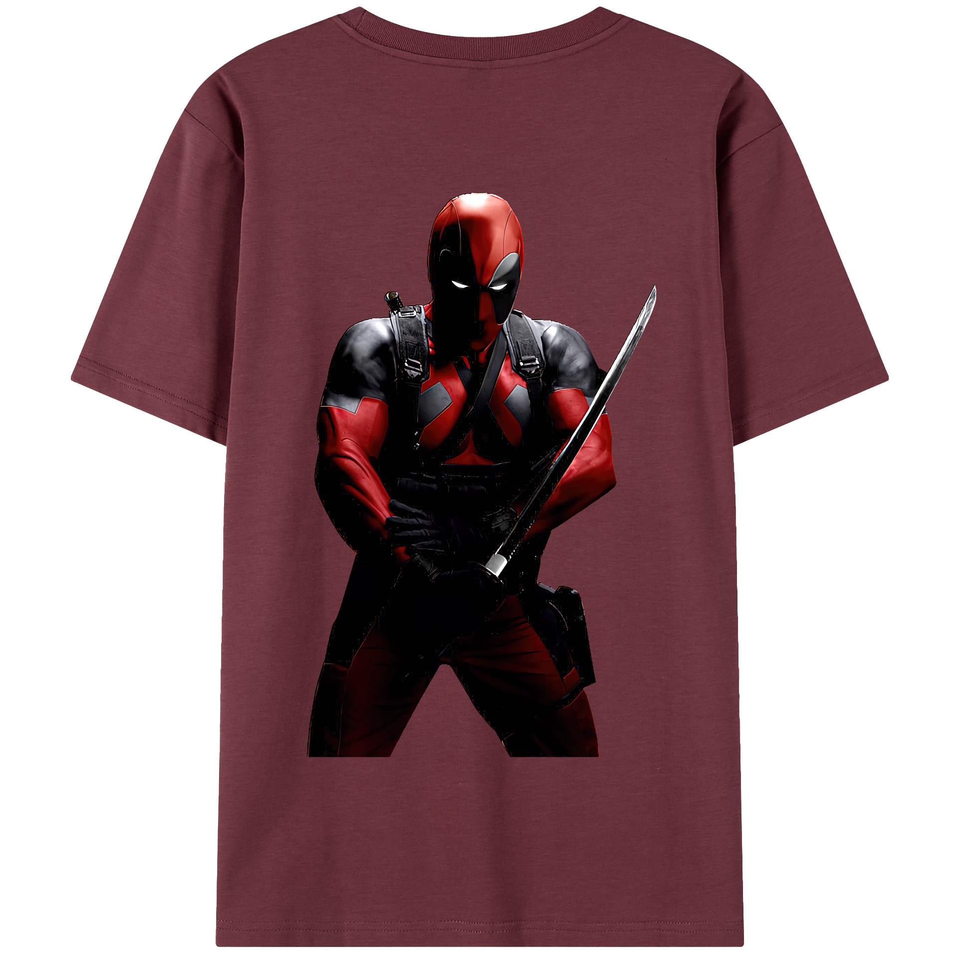 （画像用） Deadpool デッドプール 綿100％半袖Tシャツ（背面プリント）